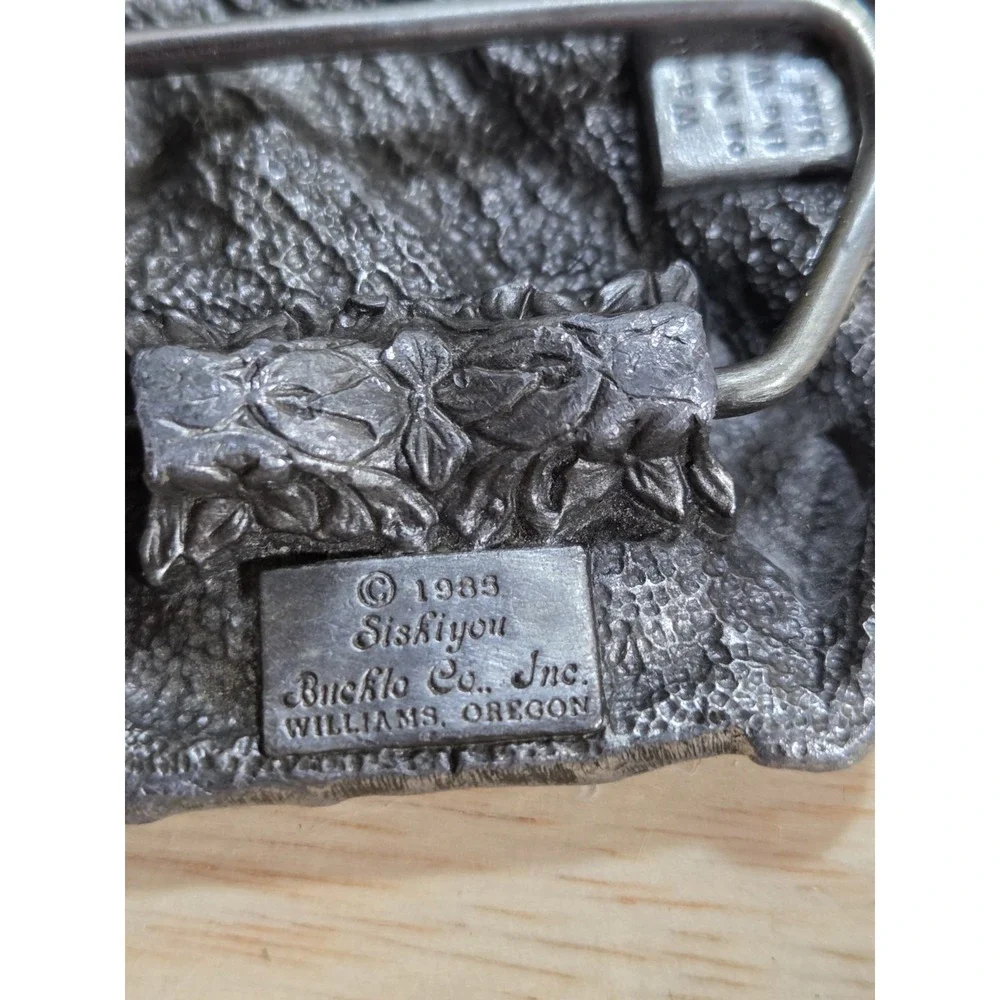 Vintage 1983 Siskiyou Washington State Belt Buckle Elk Pewter E-35 USA